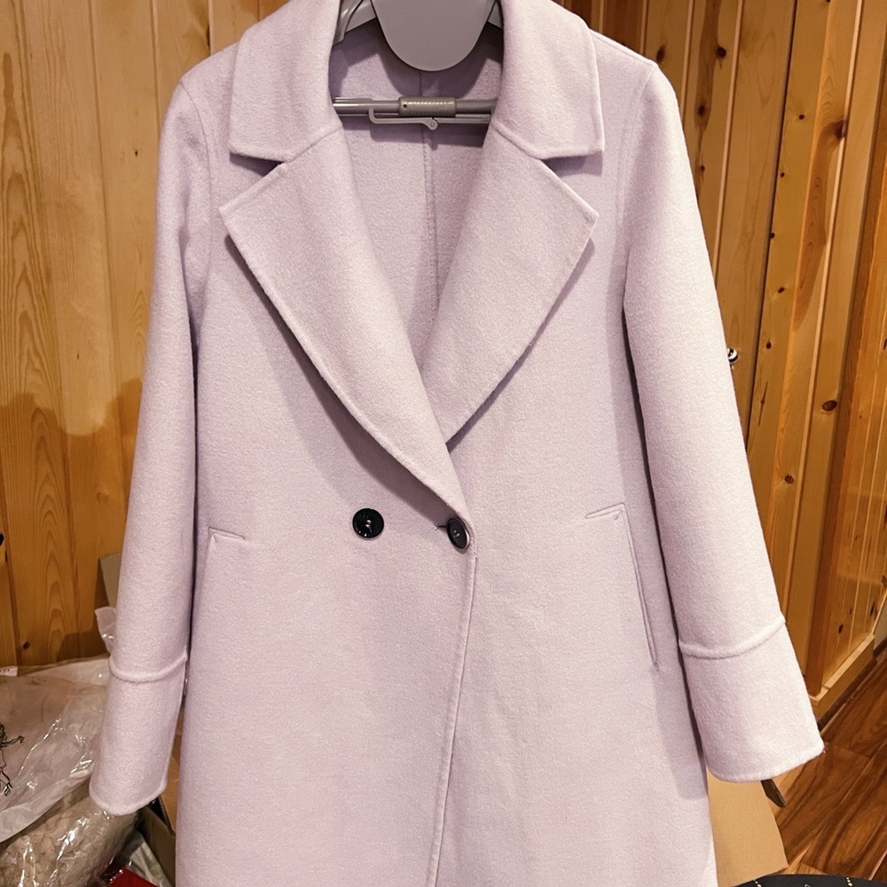 Elegant Lavender Women's Sheep Wool Coat